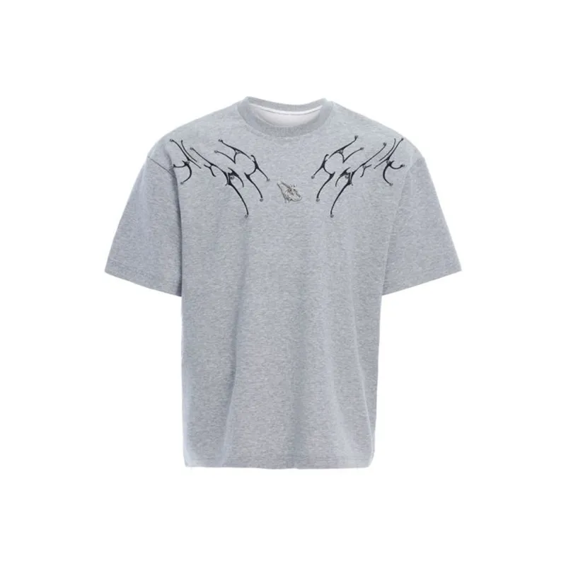 TESTUNG American Vintage Luxury Streetwear Trendy Loose Fit Versatile Short Sleeved T Shirts Unisex-1