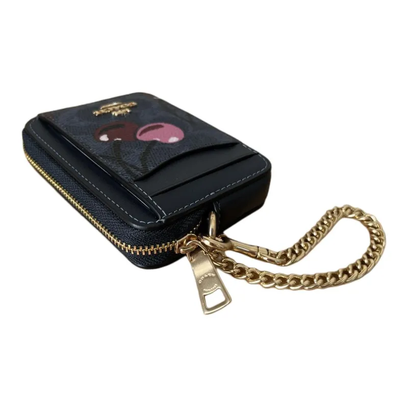 COACH Canvas Card Holder Mini Women's Blue-3
