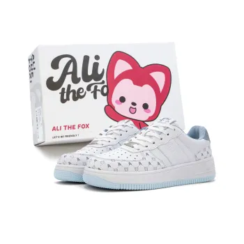 ALI THE FOX Skateboard Shoes Unisex Low Top Milk Tea Pink/Iceberg Blue