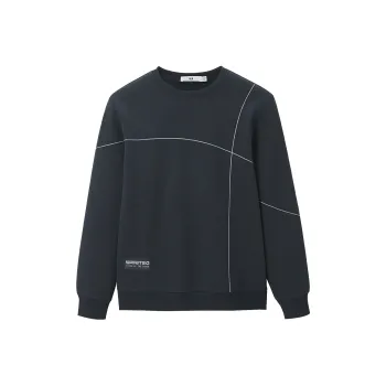 HLA Sweatshirts Men Navy Blue Pattern N9