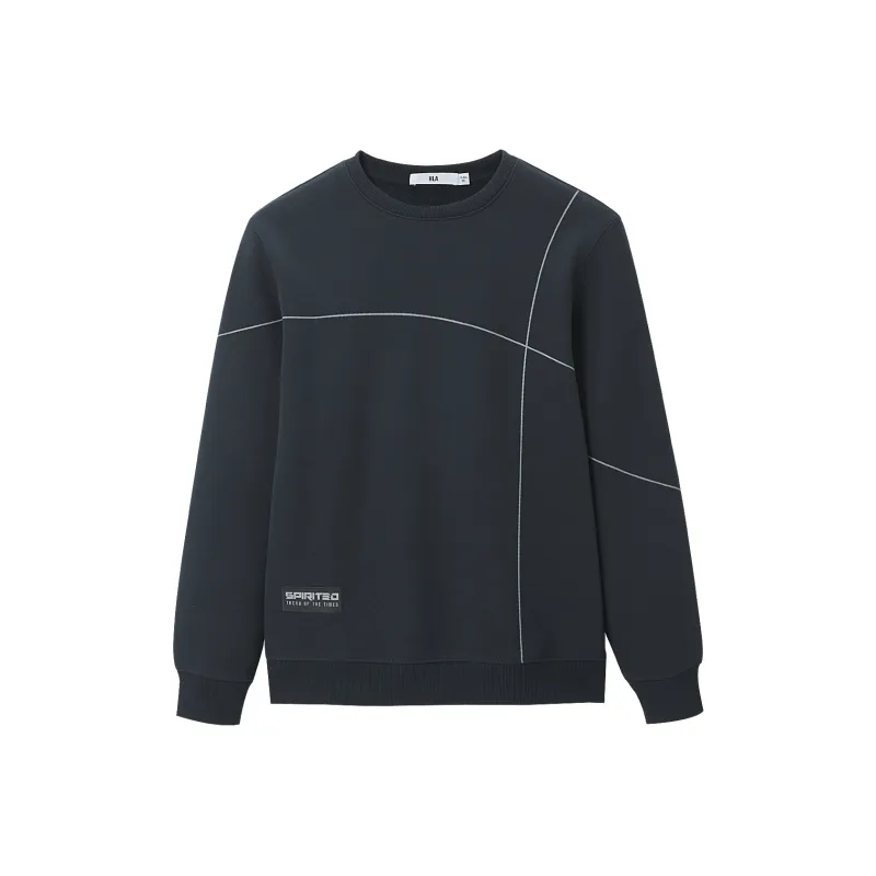 HLA Sweatshirts Men Navy Blue Pattern N9-0