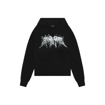WE11DONE Graphic print Ripped Hoodie