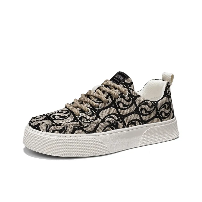 Budding Bear Anti-Slip And Wear-Resistant Height Increasing Low-Top Skateboard Shoes Men's-36