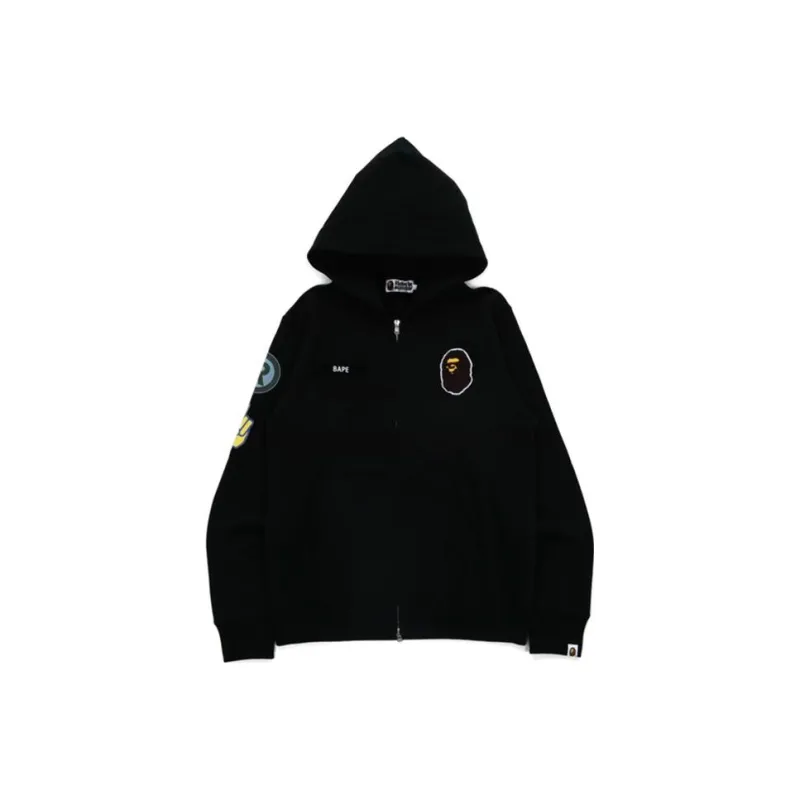 Bape Military Patch Heavy Weight Zip Hoodie-0
