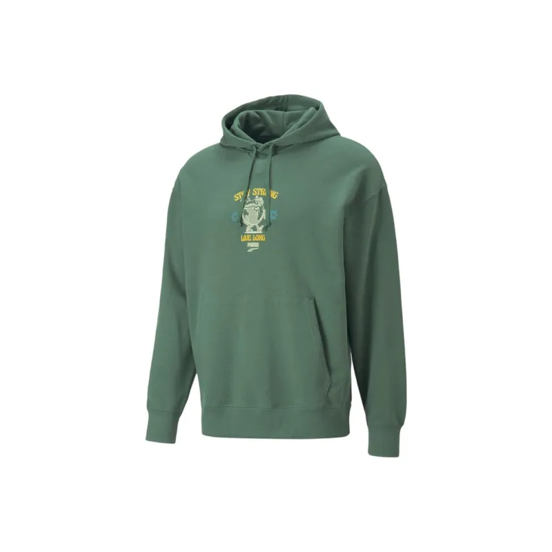 PUMA Downtown Graphic Sweatshirt Men's Green-0