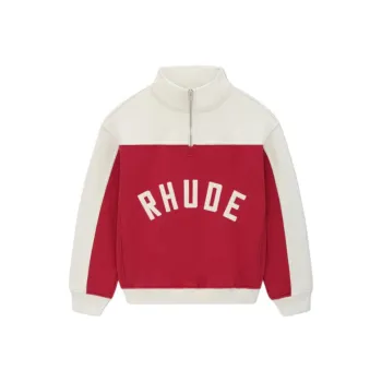RHUDE Contrast Quarter Zip Varsity Jacket