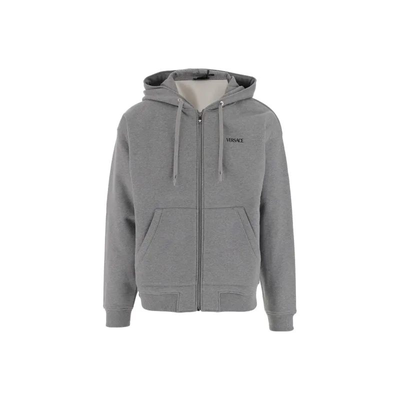 VERSACE Logo print Zip up Hoodie-0