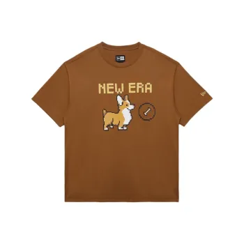 New Era Drop Shoulder Sleeve T Shirt Unisex Khaki