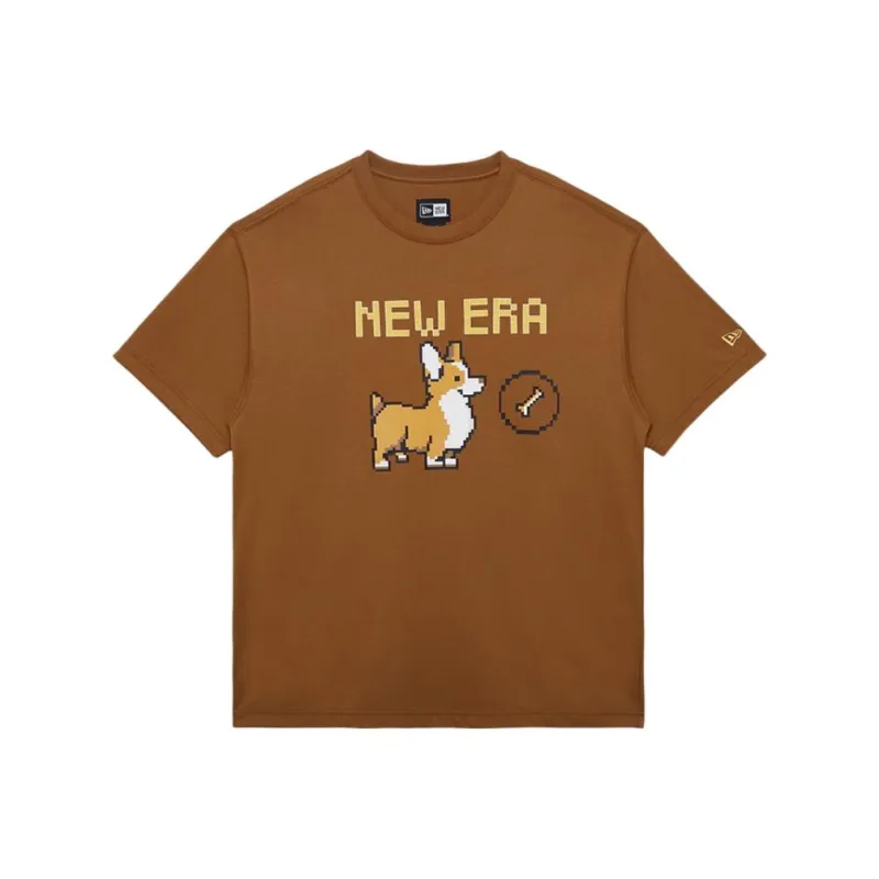 New Era Drop Shoulder Sleeve T-Shirt Unisex Khaki-0