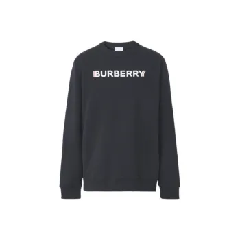 Burberry Logo Print Cotton Sweatshirt Black