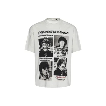 HEIYIXIANSHENG Short Sleeved T Shirts Cropped Unisex Light Gray