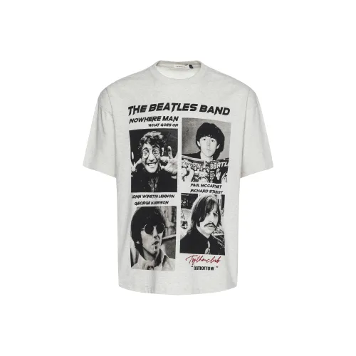 HEIYIXIANSHENG Short Sleeved T Shirts Cropped Unisex Light Gray