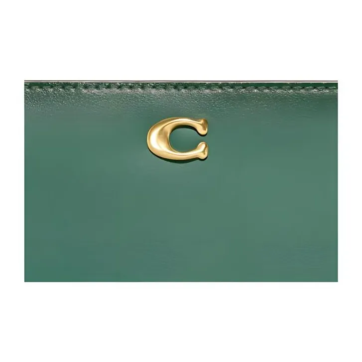 COACH Skinny Wallet Calfskin Wallet Medium Size Women's Dark Green-2