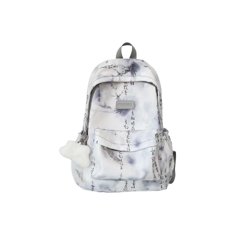 LUVISTRUE Nylon Backpack Regular Unisex Gray/Pink/Fruit Green/Blue/Cyan Green-0