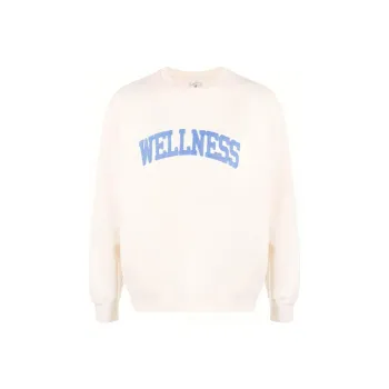 SPORTY & RICH Wellness appliquÃ© Cotton Sweatshirt