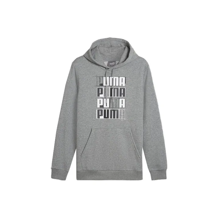PUMA ESS+ LOGO LAB Men's Hoodie Sweatshirt Men's Gray-0