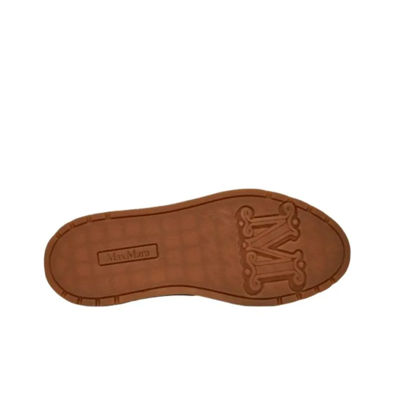 MaxMara Low Top Skateboard Shoes Women's White Brown-5