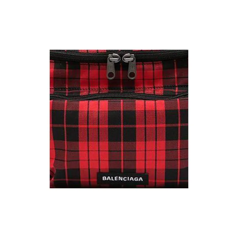 Balenciaga Nylon One Shoulder Crossbody Fanny Pack Men's Red & Black-2