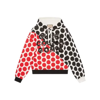 GUCCI Logo print Polka Dot Hoodie