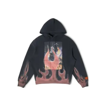 HERON PRESTON Flame print Cotton Hoodie