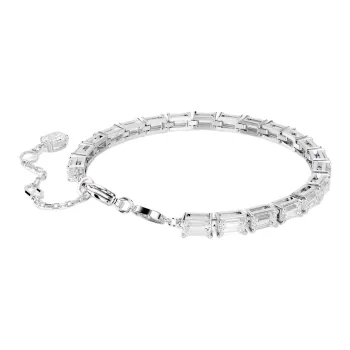 Swarovski Rhodium Plated, Zircon Bracelets Unisex White