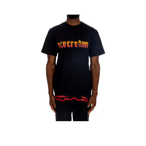 Ice Cream Logo Print T shirt