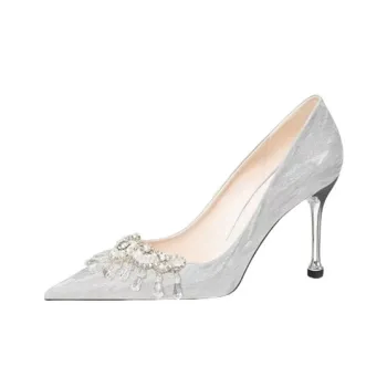 CHILI Slim Heel High Heels Women's Silver