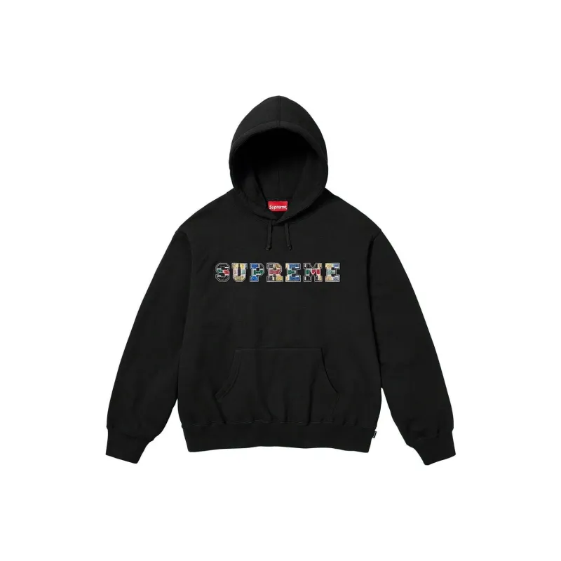 Supreme Collegiate Patchwork Leather Hooded Sweatshirt-1