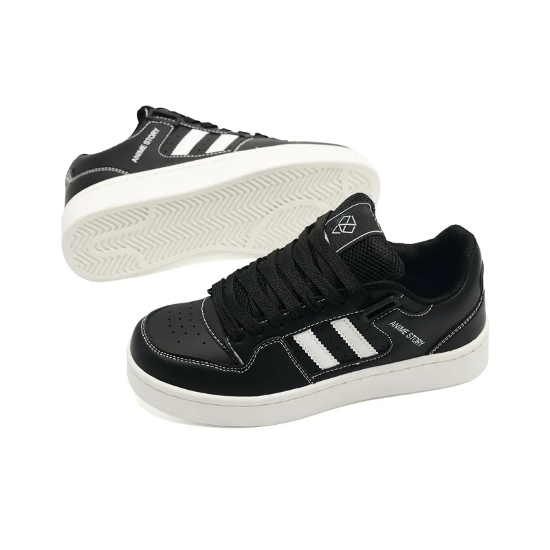 7 SEVFUN Wear resistant And Lightweight Low Top Skateboard Shoes Unisex Black-5