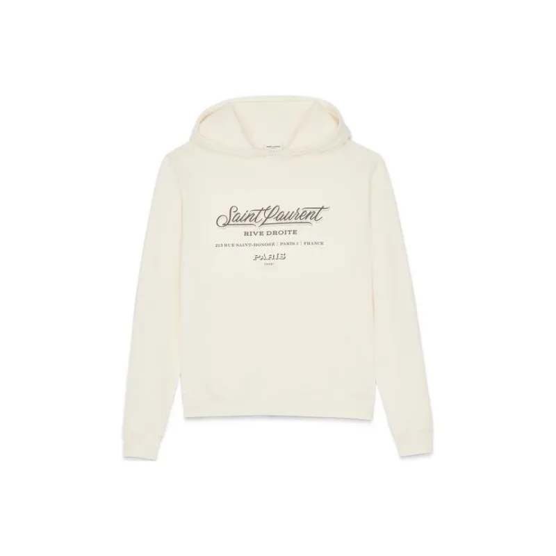 SAINT LAURENT Rive Droite Series Sweatshirts Unisex Ecru-0