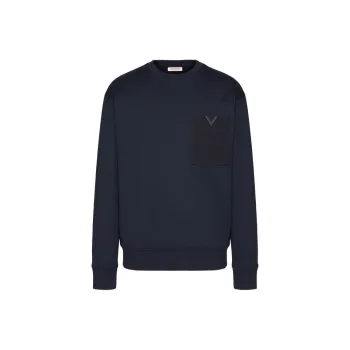 Valentino Logo Plaque Crewneck Sweatshirt
