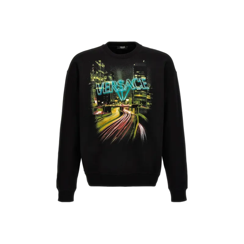 VERSACE City Graphic Printed Crewneck Sweatshirt-0