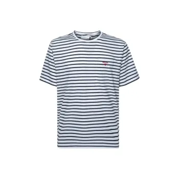 PRADA Logo Embroidered Striped T Shirt