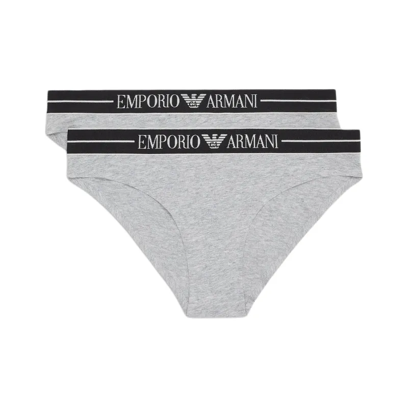 EMPORIO ARMANI Two pack Of Asv Organic cotton Briefs With Logo Waistband-0