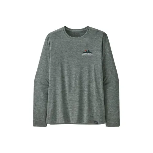 Patagonia Long Sleeved Capilene Sweatshirts Men Gray Green