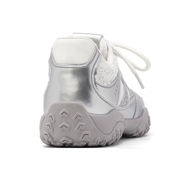 UNCLEWEN Lace Circle Slip Resistant, Breathable, Height Increasing Low Top Trendy Chunky Sneakers Women's-2