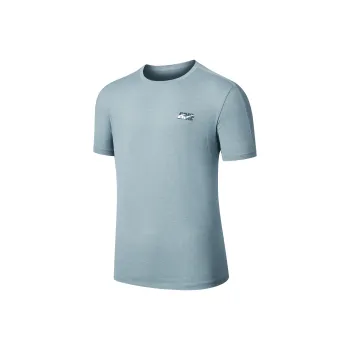 Erke T Shirt Men's Single Dyed Dusty Blue
