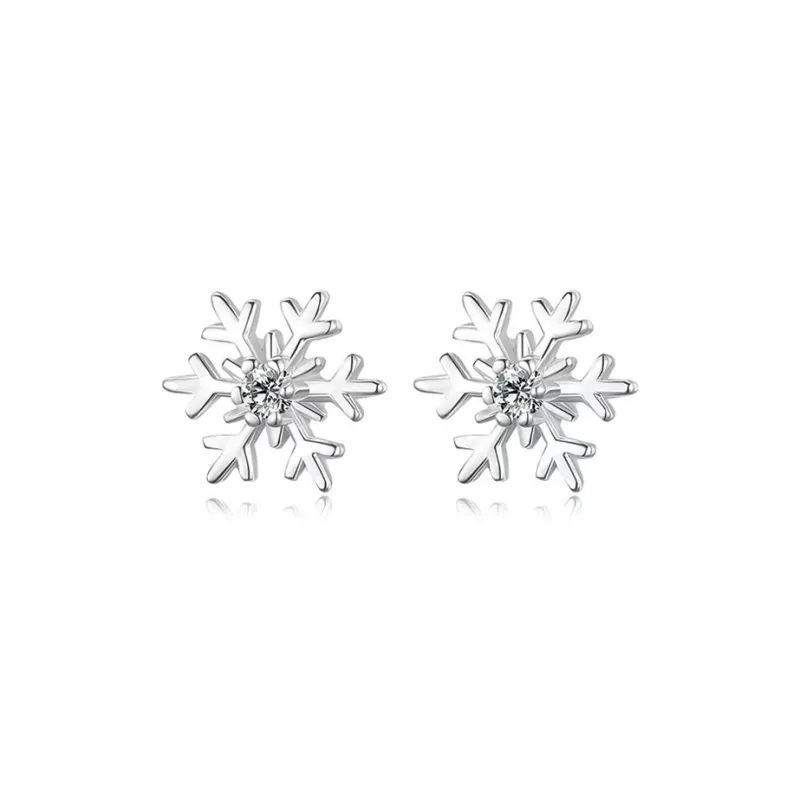 Rhymes Gold Plated Copper Zircon Stud Earrings Women's-6