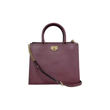 FERRAGAMO Calfskin One Shoulder Handbag Women's Burgundy