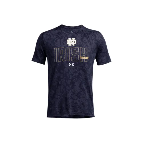 Under Armour Tech VentCollegiate Geode University Of Notre Dame T-Shirt Men's Gray Black
