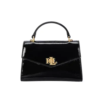 LAUREN RALPH LAUREN Natural Leather One Shoulder Handbag Small Size Women's Black