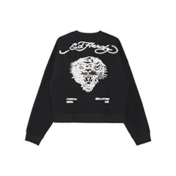 Ed Hardy Sweatshirts Unisex Black Fleece Lined