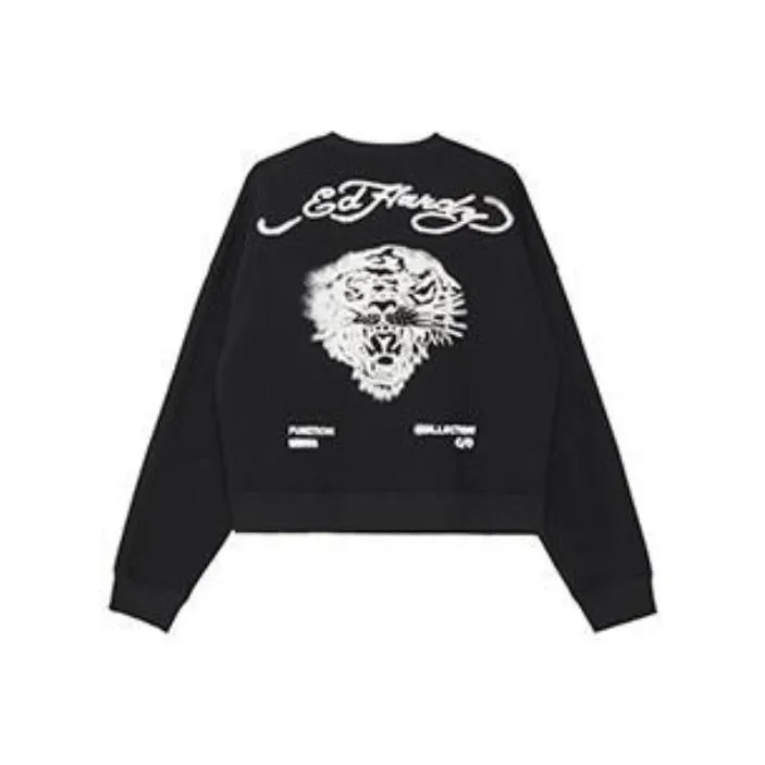 Ed Hardy Sweatshirts Unisex Black Fleece Lined-0