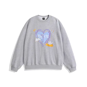 Yvette Crew Neck Loose Fit Sweatshirt Unisex Heather Gray
