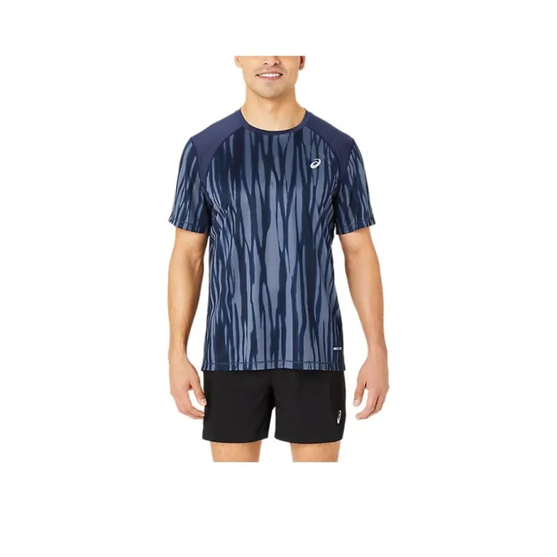 Asics ROAD Running T Shirt Men's Blue-0