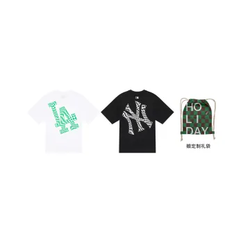 MLB Los Angeles Dodgers SS24 T Shirt Unisex Black+White Shopping Bag 2 Pack