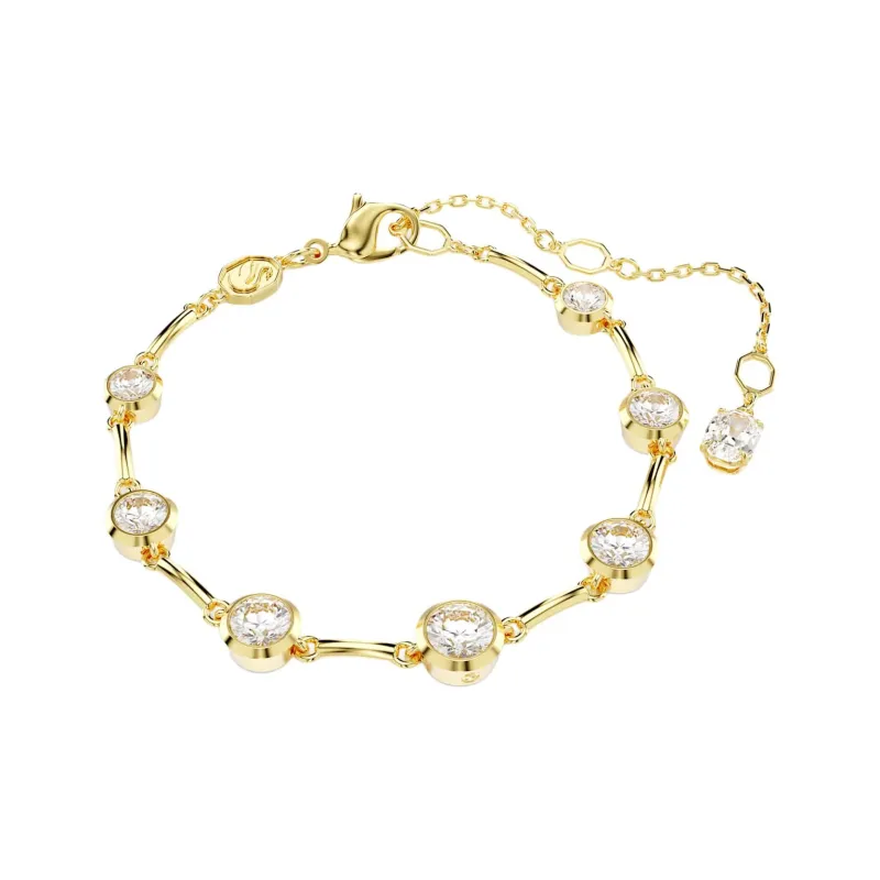 Swarovski Gold Plated With Zircon Bracelets Unisex White-2