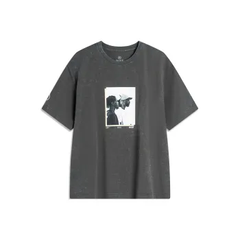 LiNing T Shirt Men's Obsidian Gray Washed