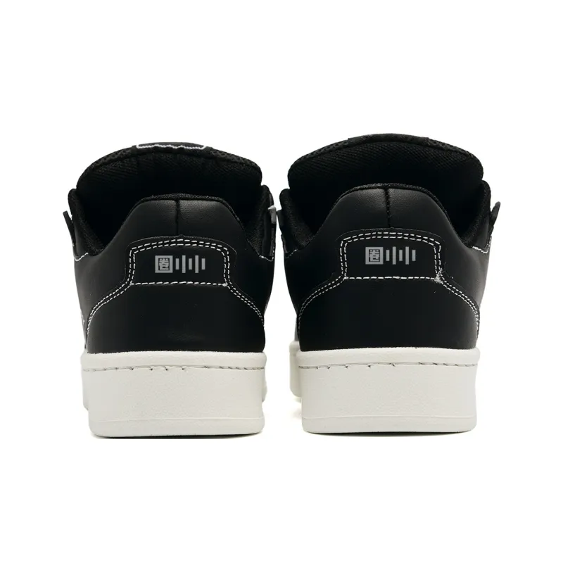 Circle Small Low Top Skateboard Shoes Unisex Black-4