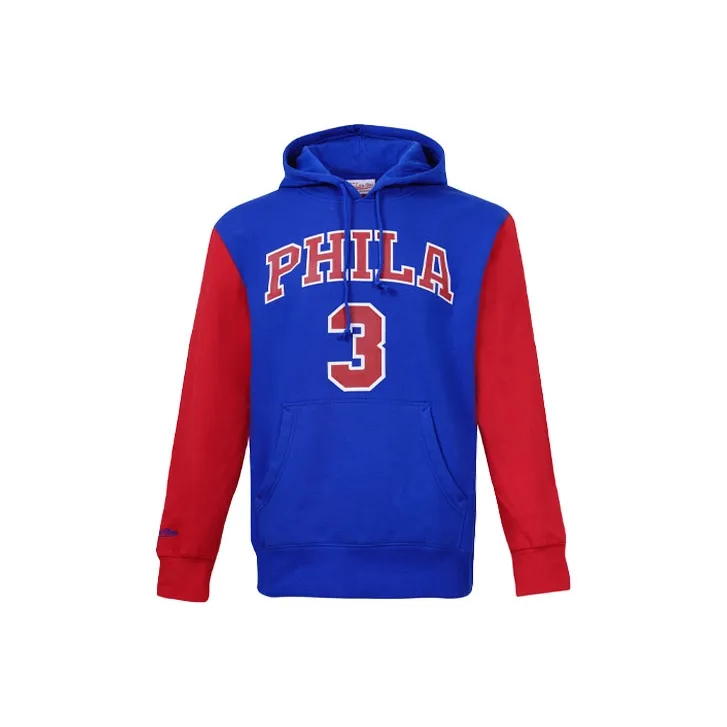 Mitchell Ness Sweatshirts Unisex Royal Blue Red-0
